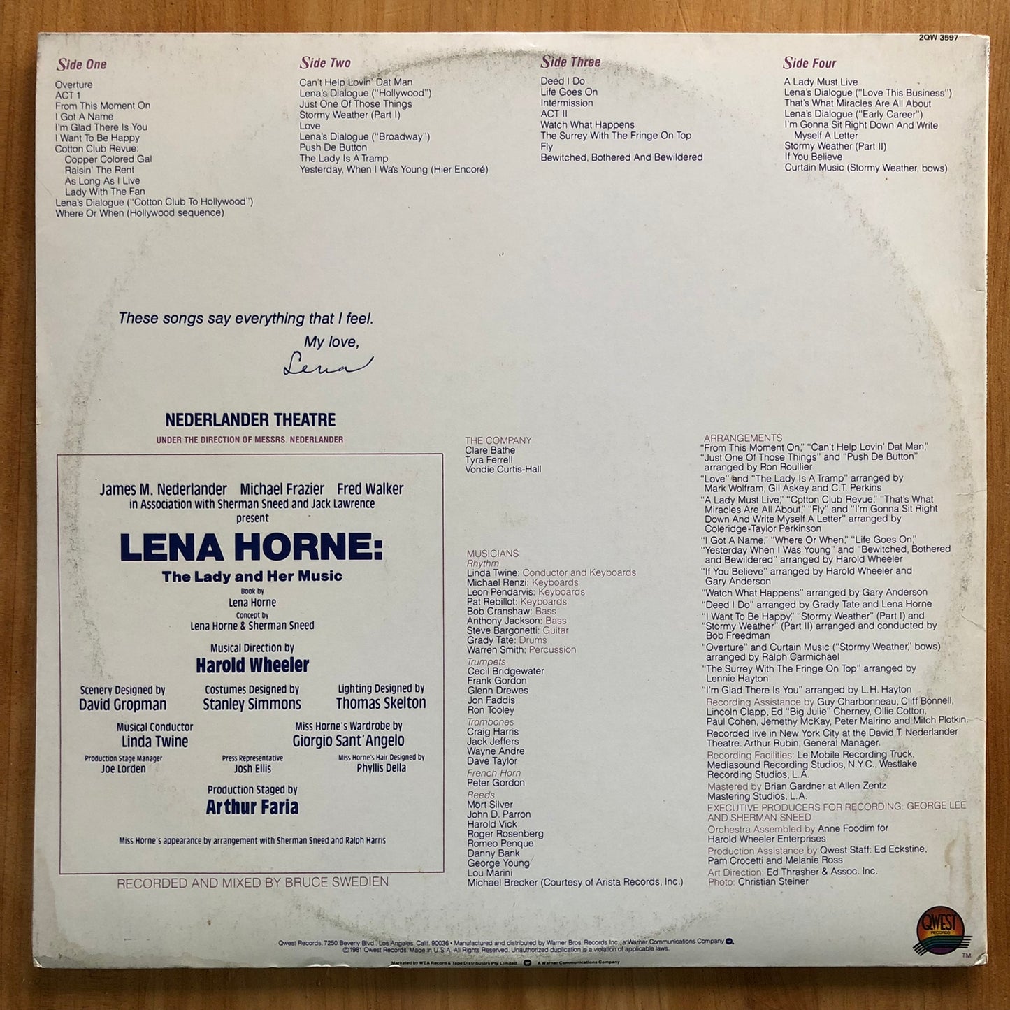 Lena Horne - The Lady and Her Music (2xLP)