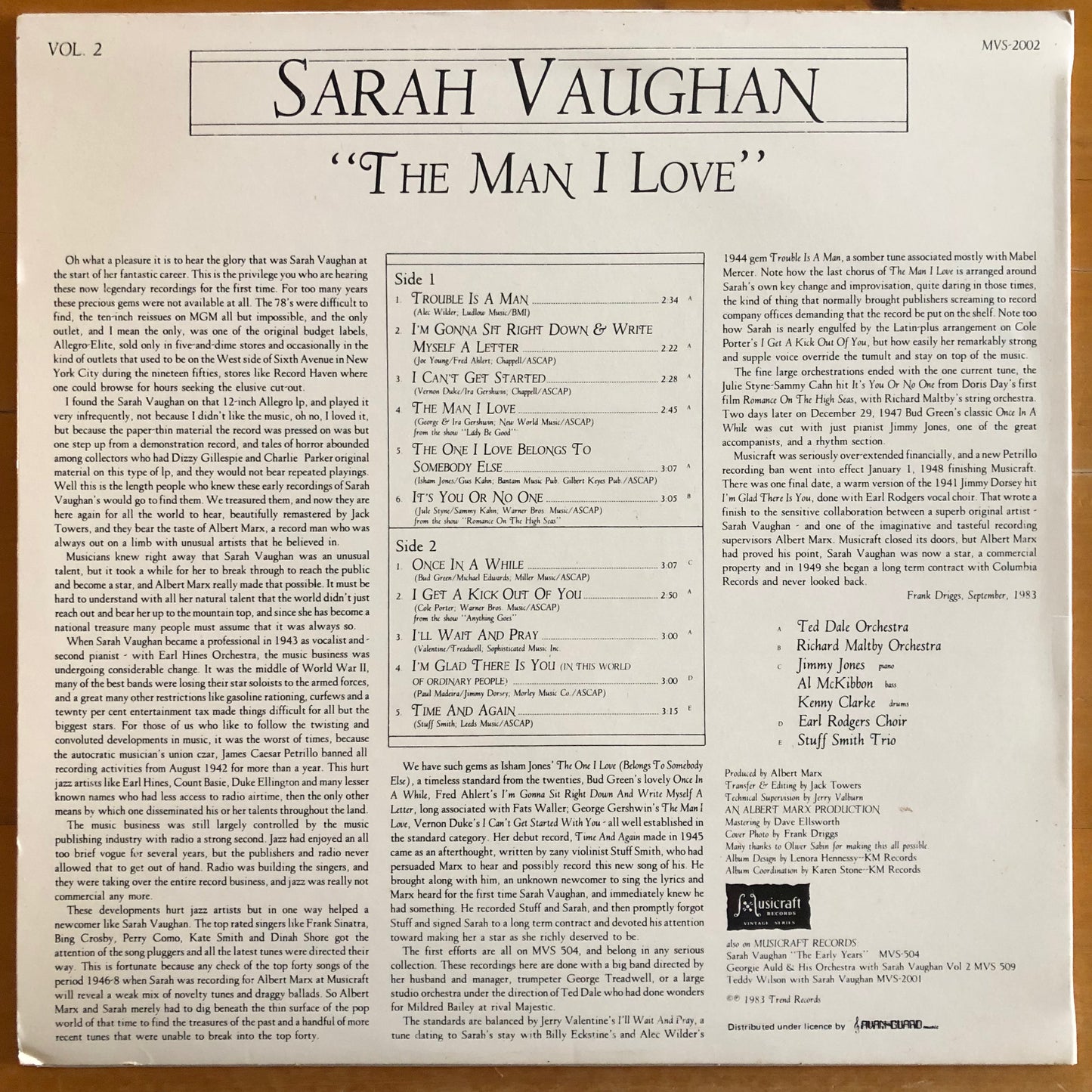 Sarah Vaughan - The Man I Love Vol. 2