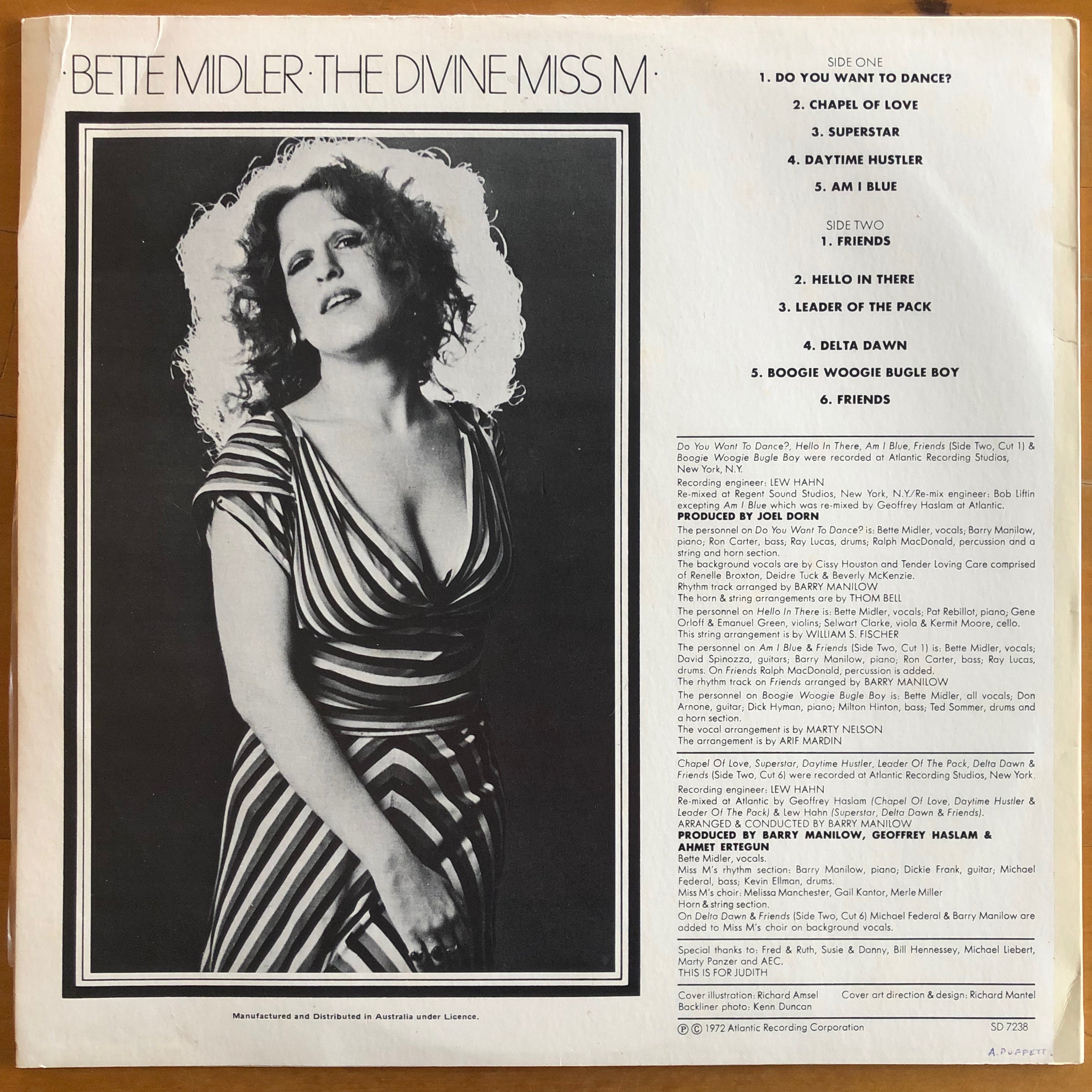 Bette Midler - The Divine Miss M – Suffragette Records